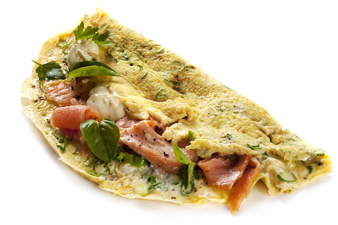 Vaječná omeleta s čerstvým syrom a lososom - post cover